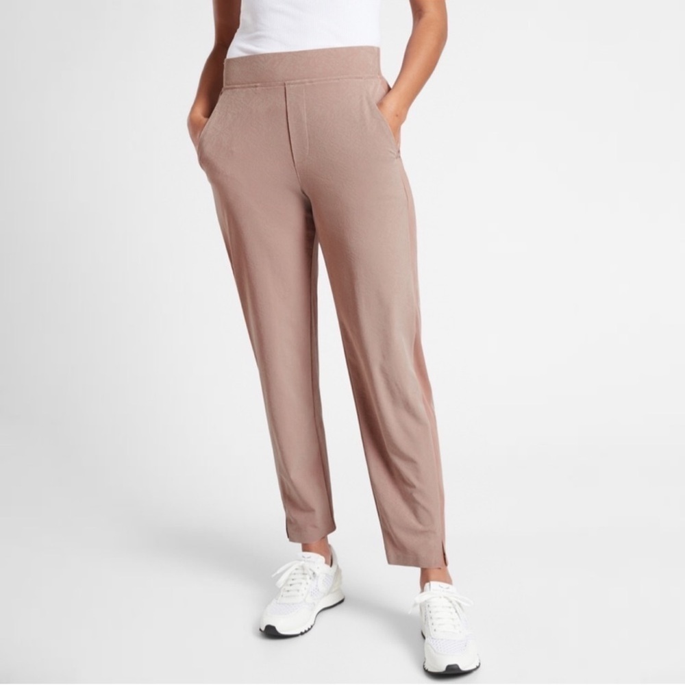 Athleta Brooklyn Textured Ankle Pant Size 2 Mauve Pink